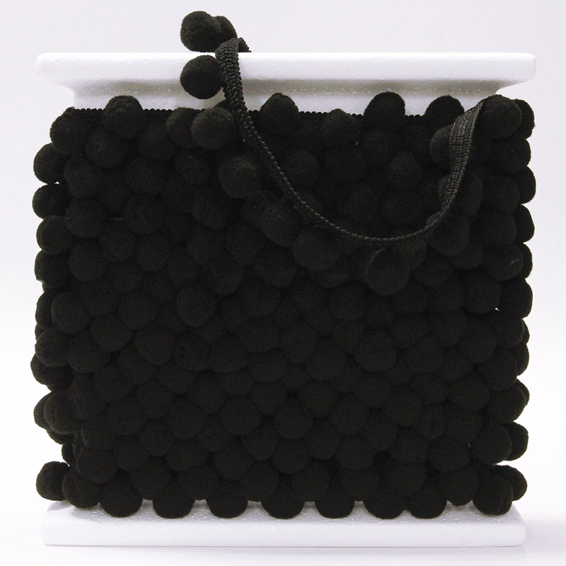 Iso POM POM-nauha, musta (DT020V)